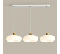 KJHFD Grande Moderno Luce Bianca Leggera 3 grappolo Leggero soffitto Lampada sospesa Crema lattiera corrotto Long lineare Lungo per Sala Pranzo Tavolo Cucina Isola lavandino Camera da Letto