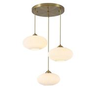 KJHFD Illuminazione Cluster 3 luci, Moderna Sospensione Cucina, lampadario Globo d'oro con Grande Bicchiere di Latte, Luce del soffitto a Filo per Sala da Pranzo, Soggiorno (Gold-A)