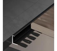 KJHFD in Alluminio Lerstagonista, per Il Profilo Cappuccio Finale, Protezione angolare del Pavimento, Transizione da Tappeto a Piastrelle (Nero, 1,5 cm (3pcs))