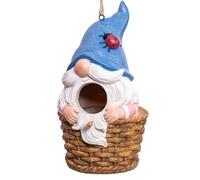 KJHFD in Resina, sospesa Esterno, Uccelli Azzurri Selvatici, casetta gnomi Decorativa per la Decorazione del Giardino di casa (Blu, Grande)