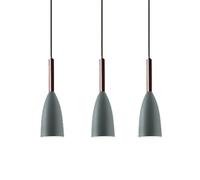 KJHFD Lampada a Ciondolo l'isola della Cucina, lampadario Appeso al Cono con Posta in Legno, Base Luce del soffitto Regolabile, 3 Pacchetto, Ideale per Soggiorno, Camera da Letto e Comodino