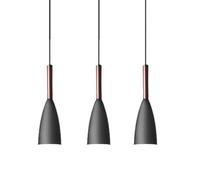 KJHFD Lampada a Ciondolo l'isola della Cucina, lampadario Appeso al Cono con Posta in Legno, Base Luce del soffitto Regolabile, 3 Pacchetto, Ideale per Soggiorno, Camera da Letto e Comodino