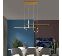 KJHFD Lampada Ciondolo dimmerabile LED per lampadari da Pranzo Cucina Oro Island Remote Strip ad Alto Contenuto Soggiorno a Sospensione lineare Stella di Luce