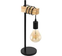 KJHFD Lampada Comodino, scrivania Nera Light Creative Night Lights, Industrial Retro Sign, Wood & Metal, Soggiorno Illuminazione per Camera da Letto, Presa E27, con accensione