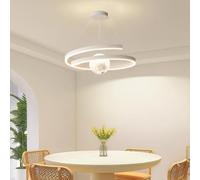 KJHFD Lampada da scrivania Circolo Cucina Leggero Anelli Soggiorna Il lampadario Noioso, LED sospeso Ron, Altezza della Luce a Sospensione Regolabile (White-A)