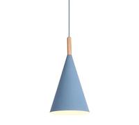 KJHFD Lampada sospesa Creativa Europea, luci Sospensione in Metallo lampadario Colori alla con Legno, Ombra di Luce a soffitto Personalizzata per Ristorante, Soggiorno, Bar (Blu, 6,5 Pollici*11.2in)