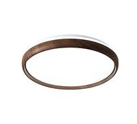 KJHFD Lampadiers, Arte Ferro in Legno Rotondo Slim Pollici Lampada Montaggio Filo LED, dignita Tre Colori, Dispositivo di Illuminazione soffitto Moderna, Semplice Luce a Pannello Piatto (Noce, 3