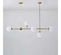 KJHFD Leggero Moderno lampadario Sfera di Vetro del Nord Europeo per Soggiorno Sala da Pranzo Decorazione Artistica Ristorante Lampada a Sospensione Nera (Colore: Corpo in Ottone)