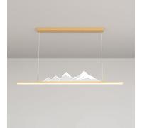 KJHFD Linea lampadario LIMINE LAMPAGNO Orientale Tradizionale sospeso, Lampadini soffitto lineari a Strisce per l'isola della Cucina, Soggiorno, Bar (Colore: Legno-disordinabile