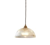 KJHFD Luce Ciondolo Cupola in Vetro Trasparente Apparecchio sospeso la Fattoria per l'isola Cucina, Tavolo della Sala da Pranzo, lampadario Rustico a soffitto (11,8 Pollici)