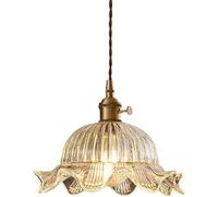 KJHFD Luce in Petalo di Fiori, Moderna Illuminazione Sospensione nordica, Vetro a Coste Trasparente Grande Lampada appesa al soffitto, lampadario Fattoria Dorata per l'isola della Cucina, Sala