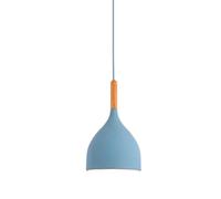 KJHFD Luce Sospensione Metallo Legno Giallo Altezza Regolabile in Stile Nordico Moderno appuntamento sospeso per Cucina, Sala da Pranzo, lampadario a soffitto retrò (Blu, 11,8 Pollici)