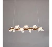 KJHFD Mid secolo lampadario lineare Moderno con Fiore in Vetro di Latte agricola Rustica a Sospensione per Sala Pranzo e Isola da Cucina