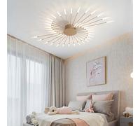 KJHFD Moderna Dimmabile con lampadario Nero Telecomando soffitto Semi -Filo per Camera Letto Sala da Pranzo Cucina e Luce a Sospensione Dorata dell'ufficio (30 luci)