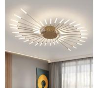KJHFD Moderna dimmerabile con lampadario Nero Telecomando Luce soffitto Semi -Filo Letto la Camera da Pranzo Cucina per Lampada a Sospensione Oro (42 luci)