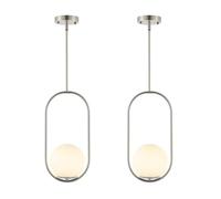 KJHFD Moderno Ciondolo d'oro Mid-secolo Illuminazione lampadario a Sospensione dell'illuminazione con Il Paralume Vetro in Globo la Camera Letto per Sala Pranzo dell'isola da Cucina (2