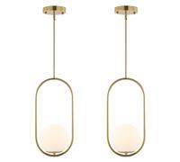 KJHFD Moderno Ciondolo d'oro Mid-secolo Illuminazione lampadario a Sospensione dell'illuminazione con Il Paralume Vetro in Globo la Camera Letto per Sala Pranzo dell'isola da Cucina (2