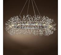 KJHFD Moderno lampadario Rotondo Frisbee Luce 48 Pollici a soffitto ad Anello d'Argento soffitti Alti Apparecchi di Illuminazione contemporanea per Sala da Pranzo Soggiorno Cucina Isola Foyer