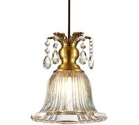 KJHFD Semplice lampadario in Rame di Lusso Europeo M-Inile 20 cm Flower Glass Affermazione Camera da Letto Romantico Impiego Decorazione della Lampada a Sospensione Regolabile per Cafe Living Room
