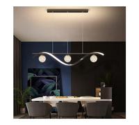 KJHFD Semplice lampadario LED Geometrici Moderni Ciondolo lineare in Metallo, 30 W, tonalità di Vetro gypsophila, Compatibile Ideale con Sala Pranzo, Isola da Cucina, a soffitto dell'ufficio