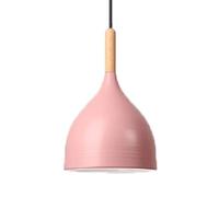 KJHFD sospesa, personalità Regolabile Ombra Sospensione, Luce a soffitto del Paralume in Metallo colorato, Piccolo lampadario alla per l'isola della Cucina, Bar di caffè con Legno (Rosa)