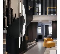 KJHFD Spirale Nera Moderna con Luce Regolabile in Altezza 12 luci per Il Salotto della Scale di Ingresso Villa Lampada a Sospensione contemporanea