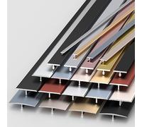 KJHFD Strisce Transizione pavimentazione Forma Striscia Cucitura Piatta in Metallo, unire Gli spazi per Pavimenti Piastrelle a Assi di Laminato e soglia della Porta, cm (Nero, 10 mm)