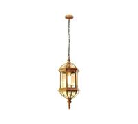 KJHFD V-INTAGE Industriale Pendant Industria E27 Spazzante Alluminio in a sospeso Impermeabile Vetro per la Fattoria del Portico Cafe Restauranti, Hanging Light (Oro)