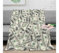 KJHGRFRDK stampa 3D cash flow coperta per tutte le stagioni microfibra biancheria da letto versatile coperta in pile anti-pilling non perde pelo per tutto l'anno banknote design 70×80inch(180x200cm)