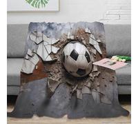 KJHGRFRDK stampa 3D SoccerBallImpact coperta microfibra biancheria da letto versatile e morbida coperta da salotto calda e traspirante anti-pilling per uso in casa ModernArtStyle 40x50inch(100x130cm)