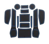 KJHOPY Tappeti e Moquette Slot per Porta Tappetino Antiscivolo Tappetino Portaoggetti per Tazza d'Acqua Accessori per N&issan per Rogue T32 per X-Trail SV 2016-2019(Blu)