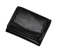 KJHTRED Nuovo Cuoio Genuino RFID Blocco Porta Carte di Stoccaggio Sacchetto Mini Portafoglio Unisex Anti-Credito Fraud Pieghevole Mini Portafoglio, Nero