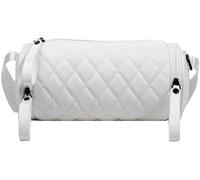 KJHZCE Borsa a tracolla compatta da donna, con cuscino a rombo, borsa a tracolla sportiva, for il tempo libero, rotonda, da viaggio(White)