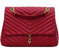 KJHZCE Borsa a tracolla trapuntata semplice for donna con patta a catena(Red)