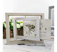KJHZCE Cornice girevole in legno for esporre poster e foto, ideale for soggiorno, camera da letto, scrivania, decorazione for foto(Total 23.4x19.9cm)