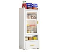 KJHZCE Porta spezie a 2 strati con ante e cassetti visibili, mobiletto porta spezie regolabile for il piano di lavoro della cucina(White,77cm No chopsticks rack)