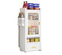 KJHZCE Porta spezie a 2 strati con ante e cassetti visibili, mobiletto porta spezie regolabile for il piano di lavoro della cucina(White,68cm Chopsticks rack)