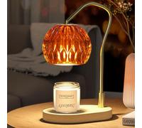 KJIXYUNG Candle Warmer Lamp with Timer & Dimmer - Ideal for Glass Jar Scented Candles, Includes 2 Bulbs - Perfect Christmas, Birthday, or New Home Gift for Decor & Bedroom Warmth - Amber Color