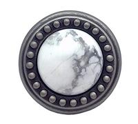 KJJFIPCXP 7,6 cm CC Bianco Gemma manopola in Pietra Naturale cassetto Pull manopola Armadio Maniglia comò Tira Nero Argento Cucina Maniglie Hardware 76 mm Centri(Knob Dia: 1)