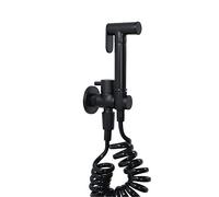 KJJFIPCXP BlackFaucet Set Valvola ad Angolo for WC montata a Parete Rubinetto for Doccia igienico tenuto in Mano Lavaggio for spruzzatore for Animali Domestici for Auto Facile da installare