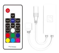 KJJFIPCXP Controller RGB Semplice RF Mini USB/DC5-24V 3A a 17 Tasti for Strisce LED 5050/2835(DC White)