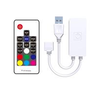 KJJFIPCXP Controller RGB Semplice RF Mini USB/DC5-24V 3A a 17 Tasti for Strisce LED 5050/2835(USB White)