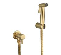 KJJFIPCXP Kit Doccia in Oro Spazzolato Hand HeldSprayer Rubinetto for WC in Acciaio Inossidabile Set valvola Shattaf Doccia igienica