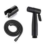 KJJFIPCXP Kit spruzzatore for WC, spruzzatore Manuale Attacco WC in Ottone con Maniglia Singola for Bagno for Animali Domestici, Igiene Personale, Sgabello, Finitura Nera