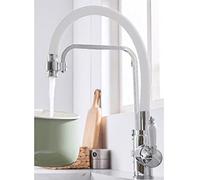 KJJFIPCXP Rubinetti da Cucina a 3 Vie Acqua Calda e Fredda in Ottone Acqua Pura Miscelatore da Cucina Multifunzione Girevole a 360 °-Nero(Noir)