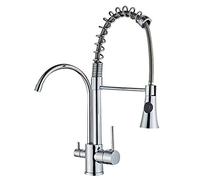 KJJFIPCXP Rubinetti da Cucina a 3 Vie con doccetta Estraibile Depuratore d'Acqua di Sorgente Rubinetto da Cucina Lavello Caldo e Freddo Rubinetto lavello Universale telescopico