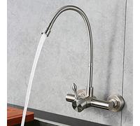 KJJFIPCXP rubinetti da Cucina a Parete, Calda e Fredda, Acciaio Inossidabile 304, lavabo da Cucina lavello lavabo, Molla Girevole Universale, Rubinetto-B(TO)