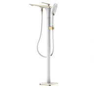 KJJFIPCXP Rubinetto for Vasca autoportante Rubinetto for Vasca con Montaggio a Pavimento Rubinetti for Doccia con beccuccio Girevole ad Alto Flusso con Miscelatore for Doccia a Mano,Bianco(Blanc)