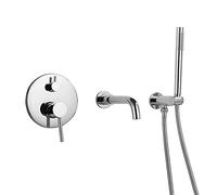 KJJFIPCXP Set di rubinetti for Doccia for Vasca con doccetta e beccuccio for Vasca Girevole, Miscelatore Caldo Freddo a Parete, Rubinetto for Doccia for Vasca Nero,Nero(Chrome)