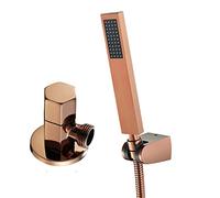 KJJFIPCXP Soffione Doccia palmare in Oro Rosa, soffione Doccia a Pioggia con Tubo Doccia in Acciaio Inossidabile 304 Lungo 1,5 metri/59 Pollici, Set Spray(Spray Set with Angle Valve)